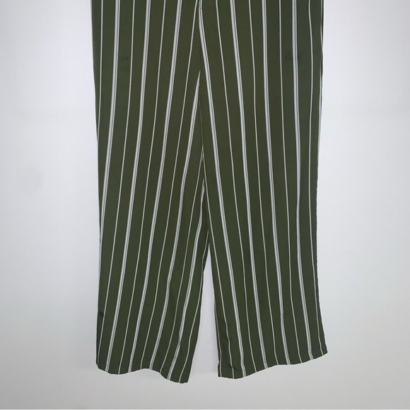 emory park Trousers Size Small Striped Green White Wide Leg Pants Lined NWOT - Picture 4 of 10